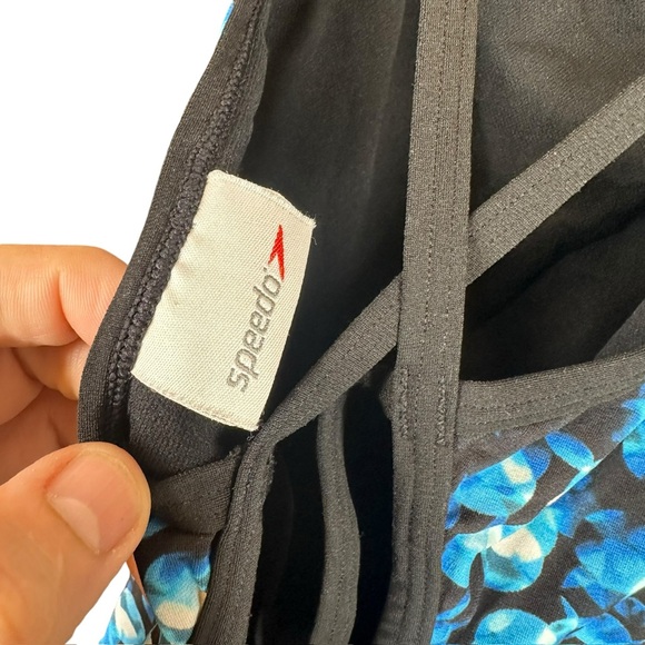 SPEEDO Women’s Blue Print One Piece Swimsuit Bathing Swim Diving Surf Fitness - Picture 3 of 10